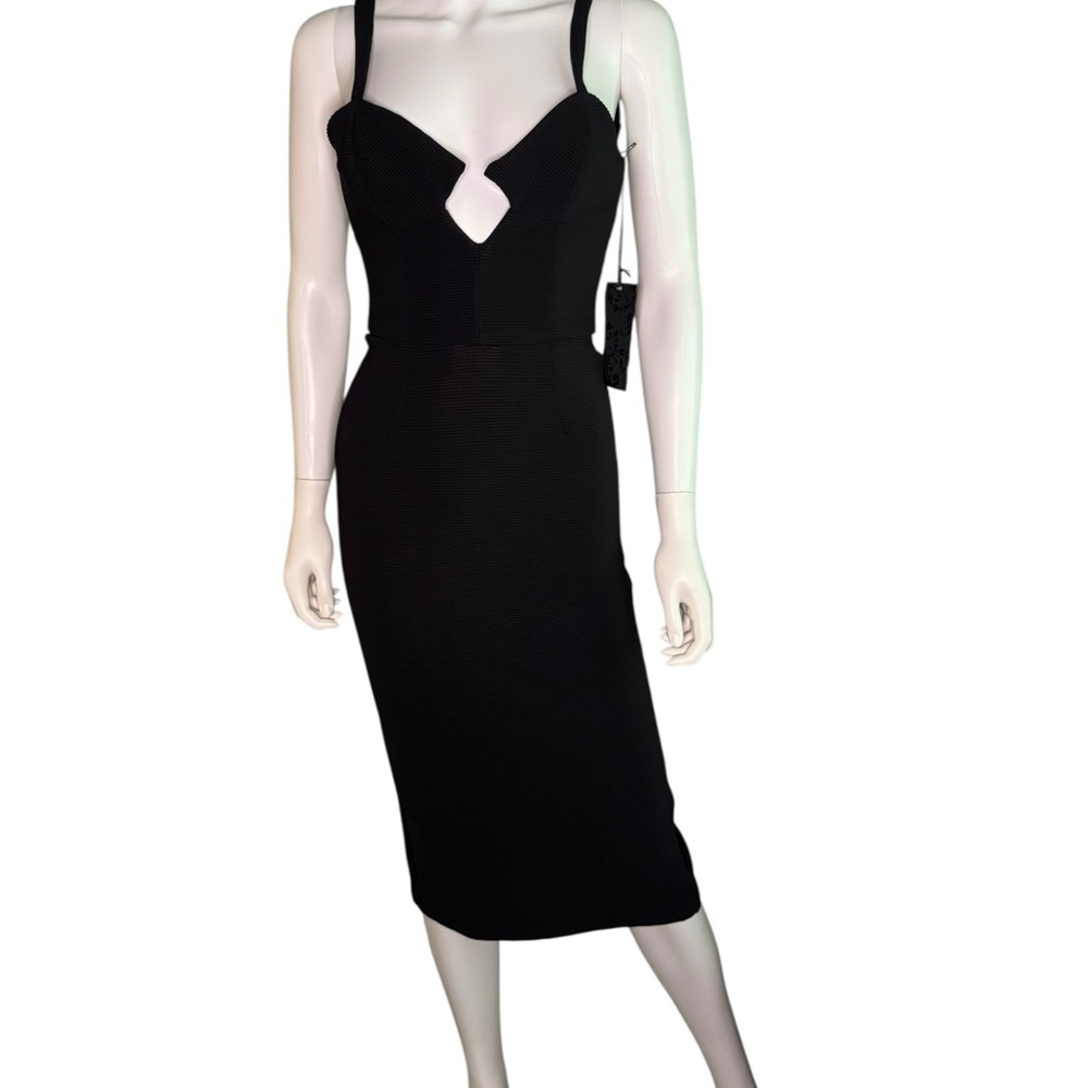 Again by Free People Black Midi Dress